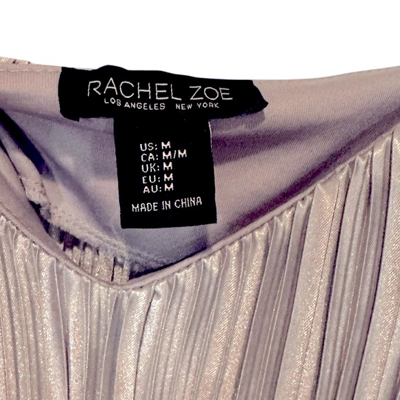 RACHEL ZOE silver pleated spaghetti strap mini dress size Medium - Picture 5 of 8